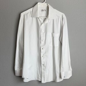 Classic White Custom Men's Dress Shirt Size Medium